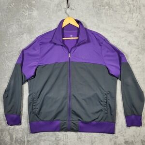 Vtg Nike Track Jacket Mens 2XL Grey Purple Athletic Department Full Zip XXL